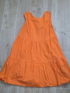 Who What Wear Vibrant Orange Sleeveless Dress